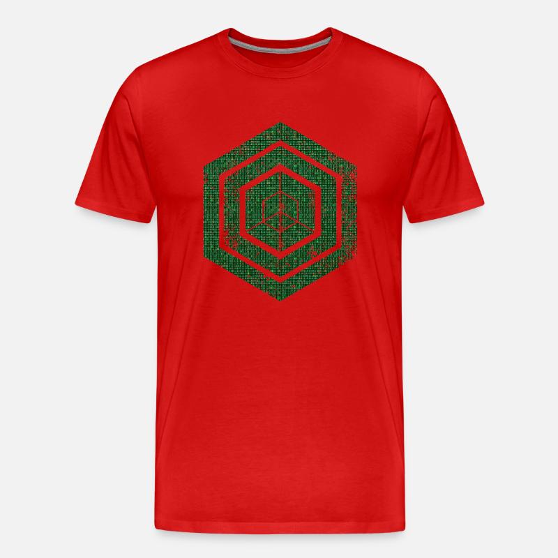 hexagon programming programmer coding geometric - Men's Premium Organic T-Shirt - red