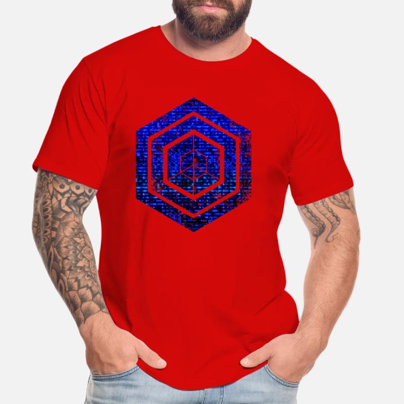 Codage géométrique du programmeur de programmation hexagonale T-shirt bio Premium Homme