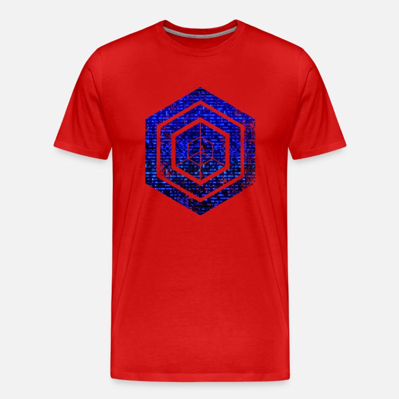 Hexagon-Programmierung Programmierer Codierung geometrisch - Männer Premium Bio T-Shirt - Rot