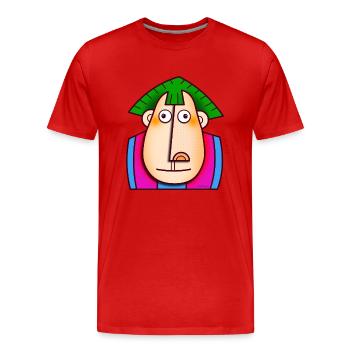 Le prêtre singe - T-shirt bio Premium Homme - rouge - Devant - Damien (186cm)