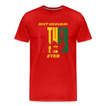 Ghana Ghanaischer Vater Dad Daddy Sohn I Geschenk - Männer Premium Bio T-Shirt - Rot - Vorne - Damien (186cm)