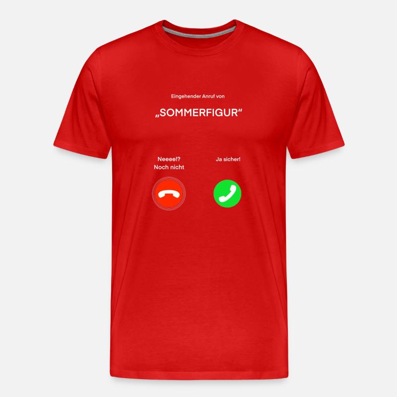 Sommer Figur Anruf - Männer Premium Bio T-Shirt - Rot