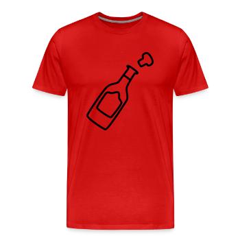 Bouteille de avec bouchon 1 - T-shirt bio Premium Homme - rouge - Devant - Damien (186cm)