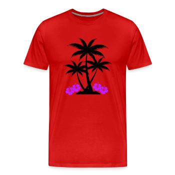 palme hibiskus - Männer Premium Bio T-Shirt - Rot - Vorne - Damien (186cm)