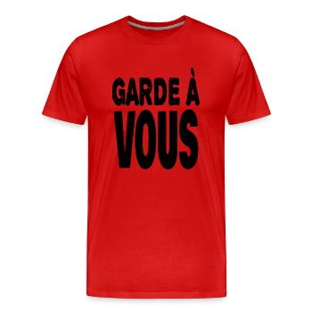 garde à vous - T-shirt bio Premium Homme - rouge - Devant - Damien (186cm)