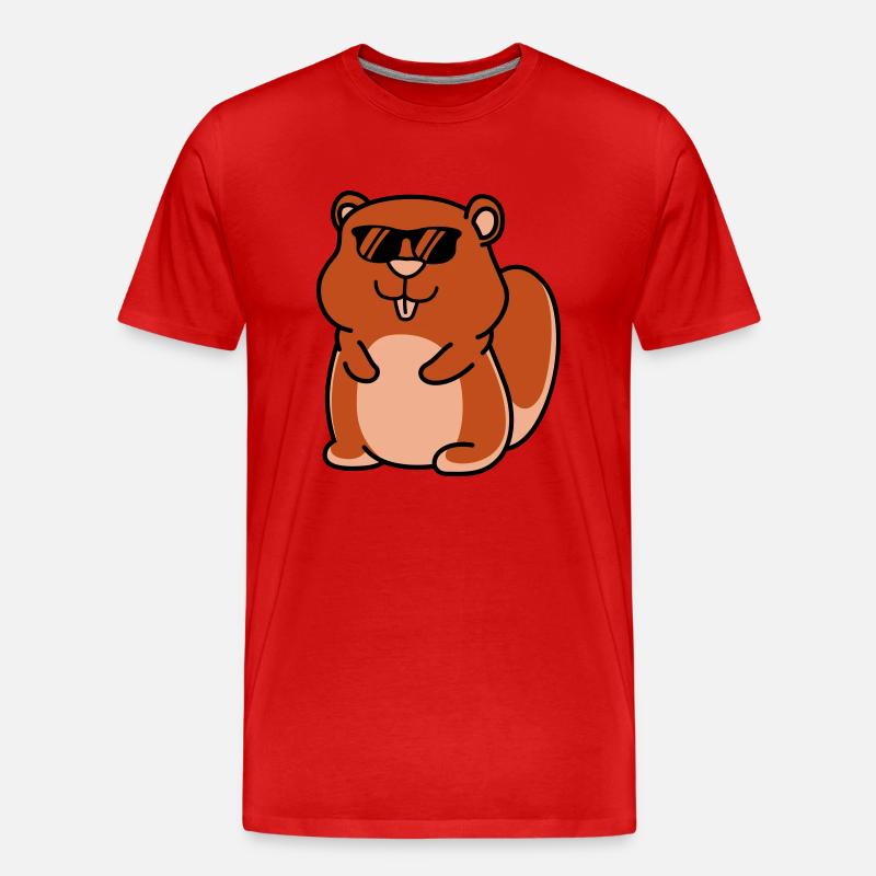 hamster cool - Männer Premium Bio T-Shirt - Rot