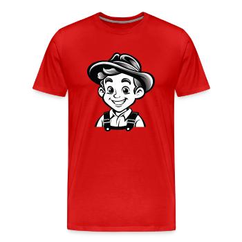 Country Boy - Men's Premium Organic T-Shirt - red - Front - Damien (186cm)