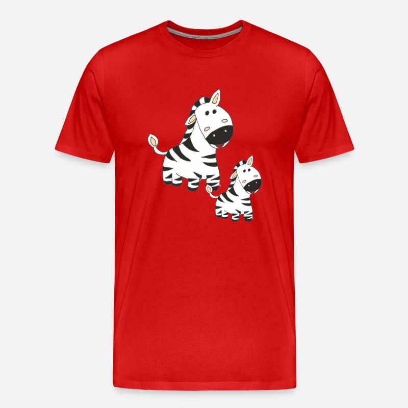 zebra mutter und kind - Männer Premium Bio T-Shirt - Rot