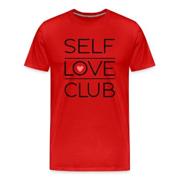 Club d’amour de soi - T-shirt bio Premium Homme - rouge - Devant - Damien (186cm)