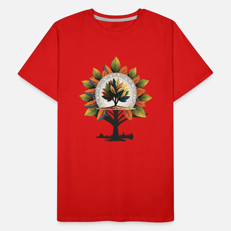 Herbst Baum Illustration Männer Premium Bio T-Shirt