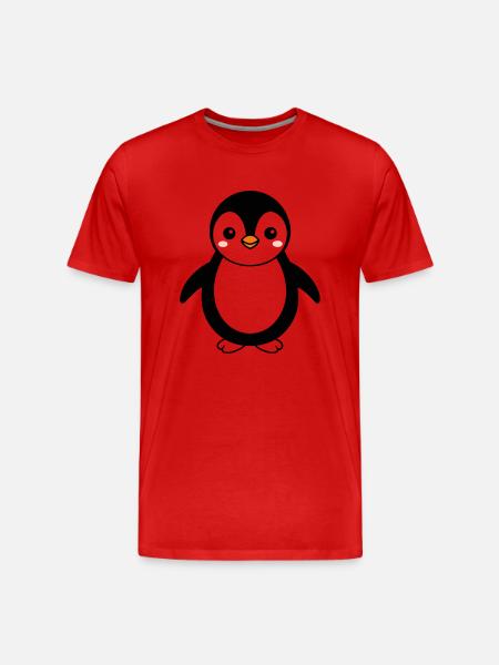 THE HAPPY PENGUIN - Men's Premium Organic T-Shirt - red