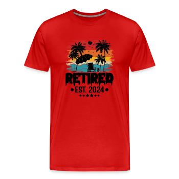 Retraité 2024 Ce n’est plus mon problème Sunset Beach - T-shirt bio Premium Homme - rouge - Devant - Damien (186cm)