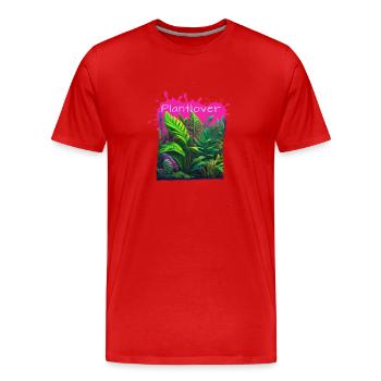 Philodendron, Plantes, Plantes, Amant - T-shirt bio Premium Homme - rouge - Devant - Damien (186cm)