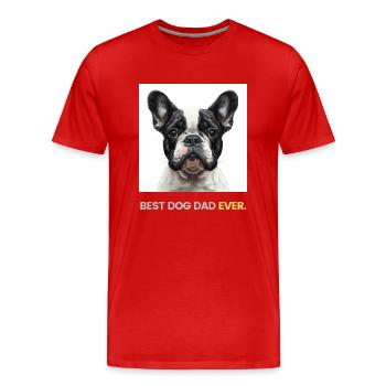 Cute French Bulldog Dog Dad - Men's Premium Organic T-Shirt - red - Front - Damien (186cm)