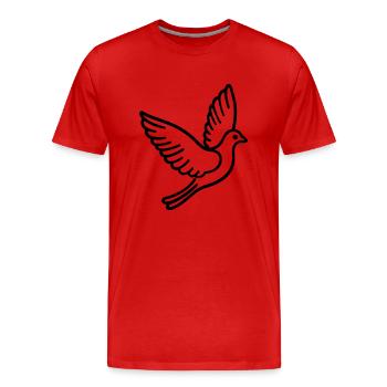 Colombe - T-shirt bio Premium Homme - rouge - Devant - Damien (186cm)