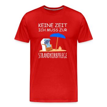 Beach chair holiday - Men's Premium Organic T-Shirt - red - Front - Damien (186cm)