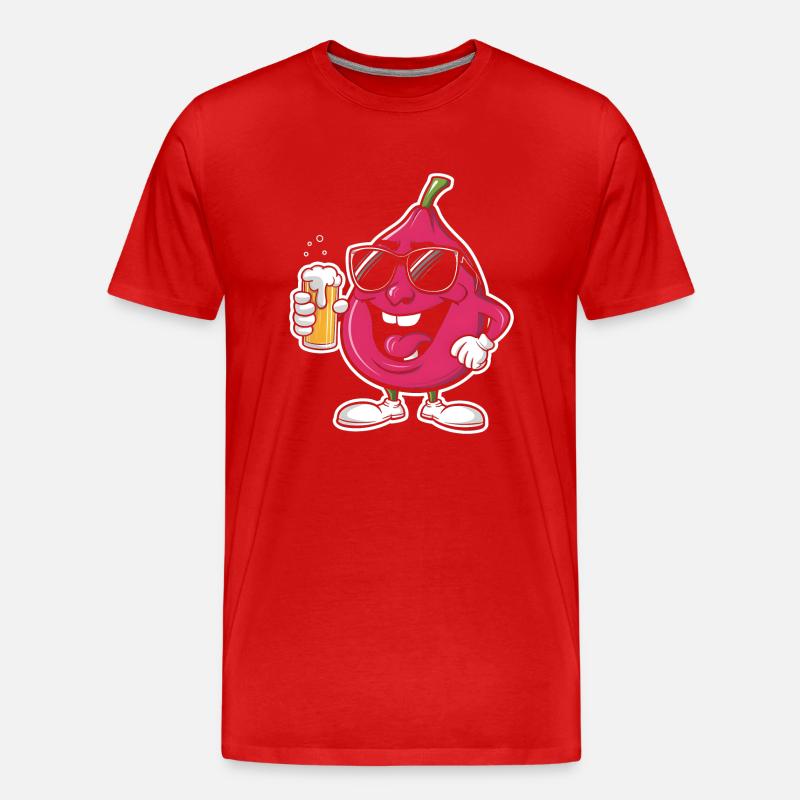 Feige Bier - Männer Premium Bio T-Shirt - Rot