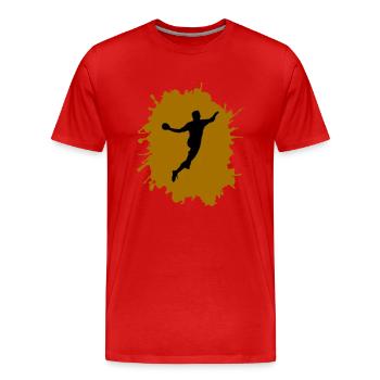 splatter handball - Männer Premium Bio T-Shirt - Rot - Vorne - Damien (186cm)
