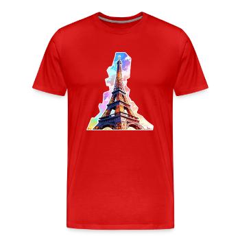 Eiffel tower #14 - T-shirt bio Premium Homme - rouge - Devant - Damien (186cm)
