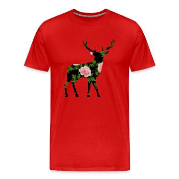 Cerf - T-shirt bio Premium Homme - rouge - Devant - Damien (186cm)
