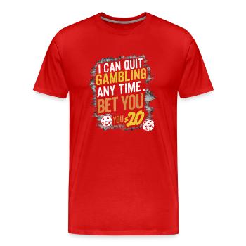 Gambling Humor – Bets for $20 - Men's Premium Organic T-Shirt - red - Front - Damien (186cm)