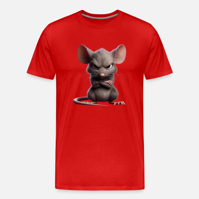 Ratte grimmig 2 - Männer Premium Bio T-Shirt - Rot
