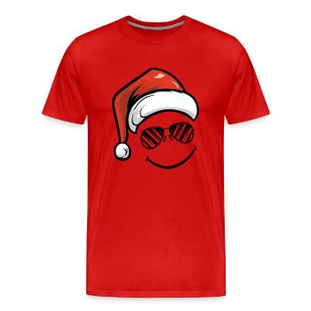 Smileface Nikolaus - Männer Premium Bio T-Shirt - Rot - Vorne - Damien (186cm)