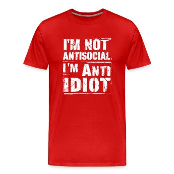 Not a fan of humans - Men's Premium Organic T-Shirt - red - Front - Damien (186cm)