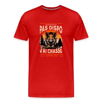 Humorvolle Jagd - Männer Premium Bio T-Shirt - Rot - Vorne - Damien (186cm)