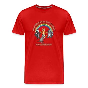 Unterstütze die lokale Nachbarschaft - Männer Premium Bio T-Shirt - Rot - Vorne - Damien (186cm)