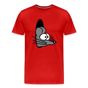 Trou de souris Trou de souris Trou de souris Peeps Mignon Drôle Bande dessinée - T-shirt bio Premium Homme - rouge - Devant - Damien (186cm)
