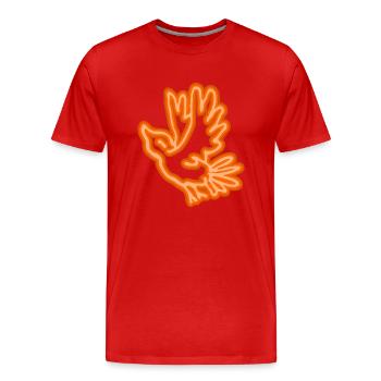 Oiseau néon - T-shirt bio Premium Homme - rouge - Devant - Damien (186cm)