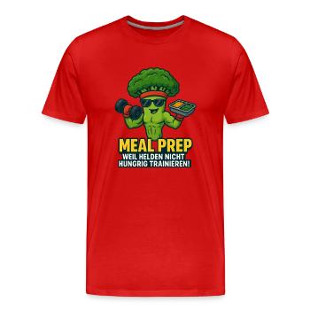 Préparation de repas Brocoli - T-shirt bio Premium Homme - rouge - Devant - Damien (186cm)