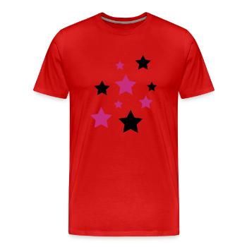Star, les étoiles - T-shirt bio Premium Homme - rouge - Devant - Damien (186cm)