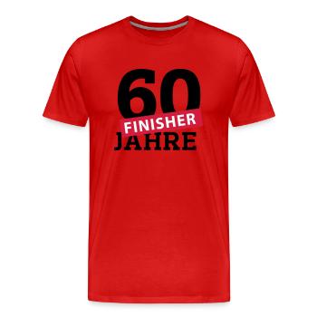 60 Jahre Finisher - Männer Premium Bio T-Shirt - Rot - Vorne - Damien (186cm)