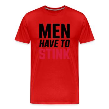 MEN HAVE TO STINK - SIMPLE - Männer Premium Bio T-Shirt - Rot - Vorne - Damien (186cm)