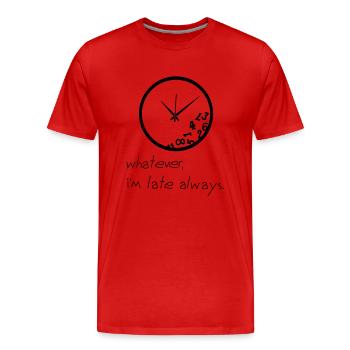 Late Clock - Männer Premium Bio T-Shirt - Rot - Vorne - Damien (186cm)