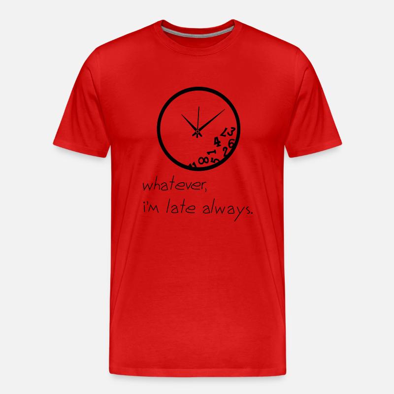 Late Clock - Männer Premium Bio T-Shirt - Rot