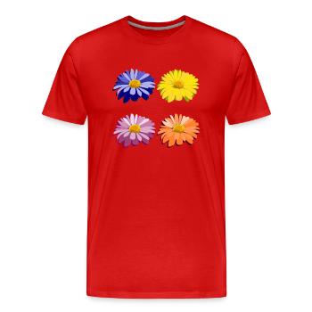 Blumen - Männer Premium Bio T-Shirt - Rot - Vorne - Damien (186cm)