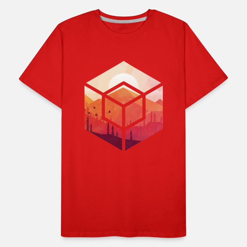 Coucher de soleil dans le cube T-shirt bio Premium Homme