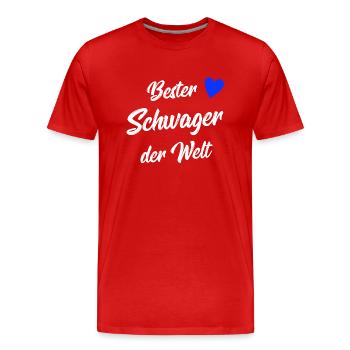 Schwager Geschenk | Bester Schwager der Welt - Männer Premium Bio T-Shirt - Rot - Vorne - Damien (186cm)