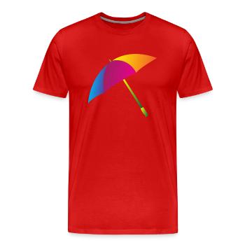 Rainbow Umbrella - Men's Premium Organic T-Shirt - red - Front - Damien (186cm)