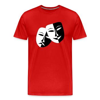 Deux Masques - Drame - T-shirt bio Premium Homme - rouge - Devant - Damien (186cm)