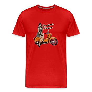 Simson Schwalbe KR51 Rétro trafic orange - T-shirt bio Premium Homme - rouge - Devant - Damien (186cm)