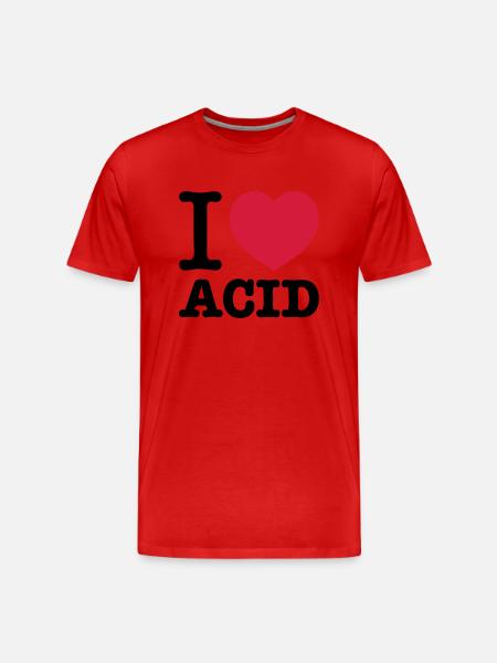 I love Acid - Männer Premium Bio T-Shirt - Rot