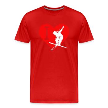 I Love Freestyle Ski 2 - Männer Premium Bio T-Shirt - Rot - Vorne - Damien (186cm)