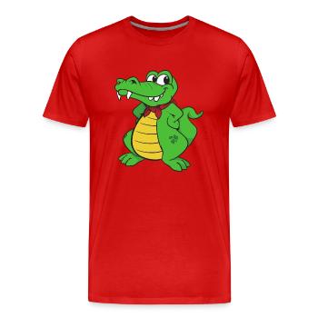 Kroko Kaiman Reptilien Tiere - Männer Premium Bio T-Shirt - Rot - Vorne - Damien (186cm)