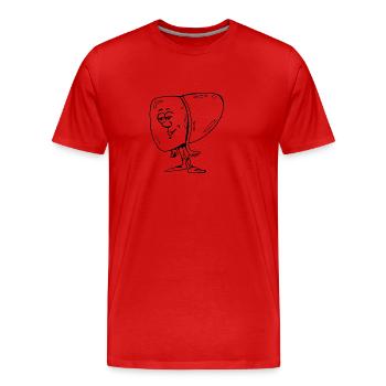 Leber - Männer Premium Bio T-Shirt - Rot - Vorne - Damien (186cm)