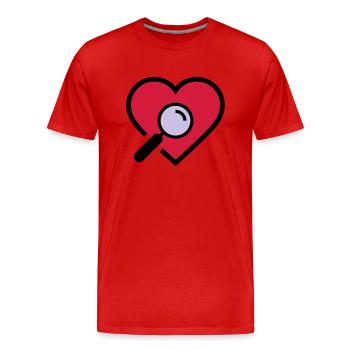 Herzuntersuchung Lupe - Männer Premium Bio T-Shirt - Rot - Vorne - Damien (186cm)