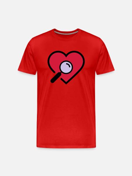 Herzuntersuchung Lupe - Männer Premium Bio T-Shirt - Rot